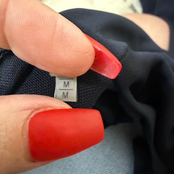 Elie Tahari Navy Draped Midi Dress Women's M | Elegant Ruched 3/4 Sleeve - Picture 5 of 5